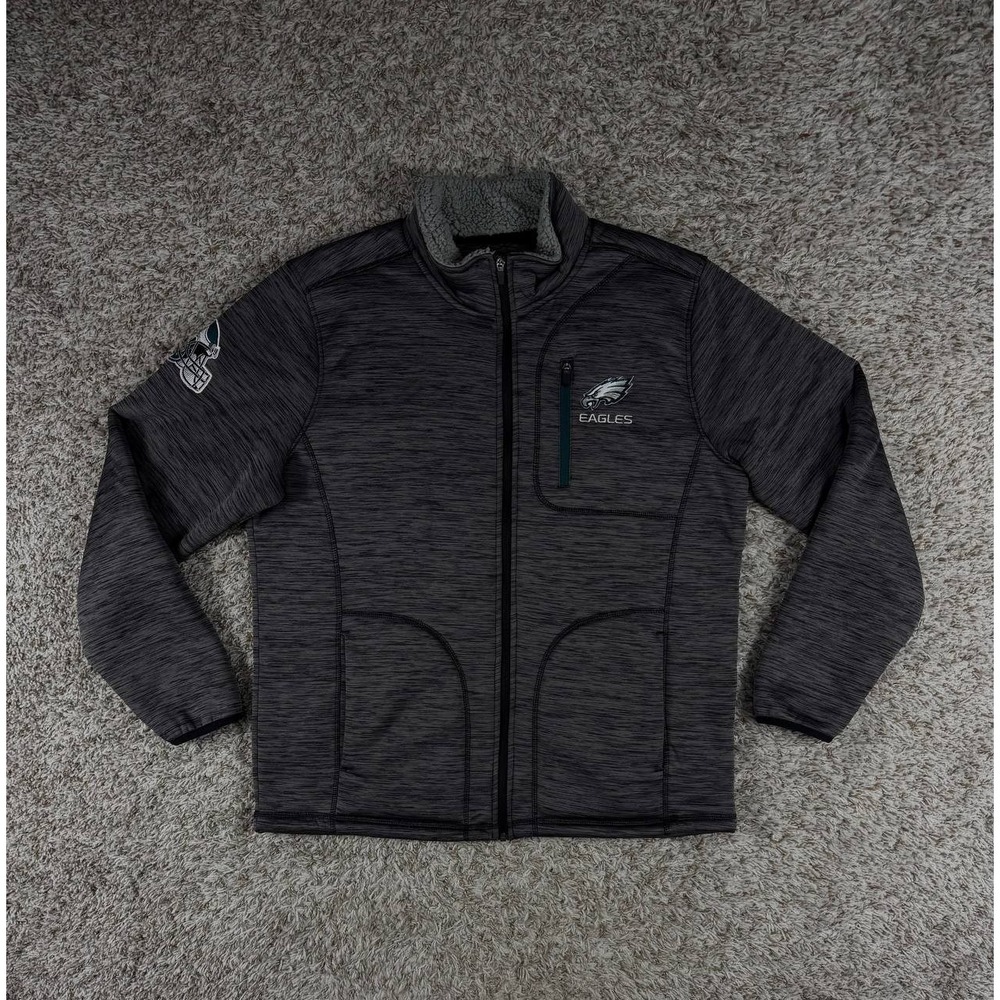 Philadelphia Eagles G-III NFL Sherpa Lined Full Zip Jacket Men's XL Gray